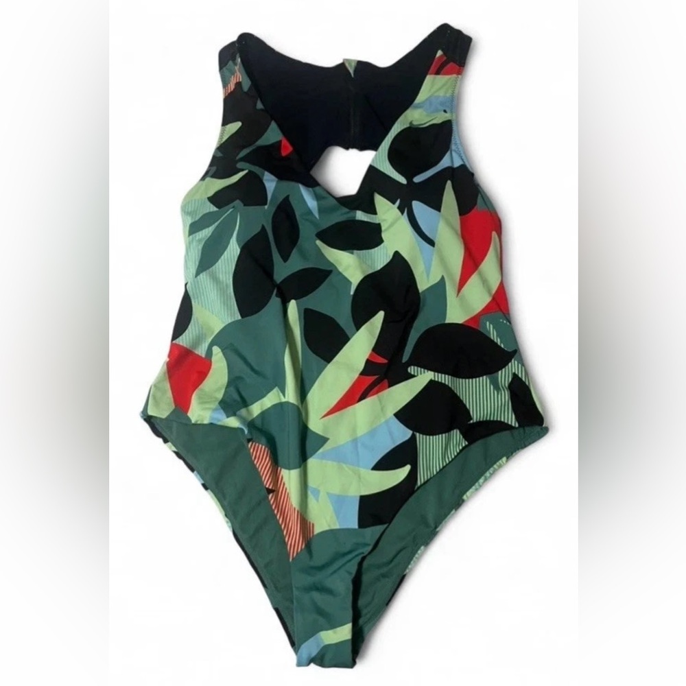 Nike Swim One Piece Swimsuit Womens XXL Floral Keyhole Back Bathing Suit NWOT